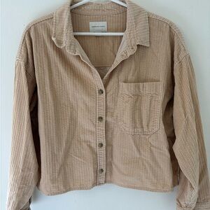 AE Tan Corduroy Button-Up Shirt